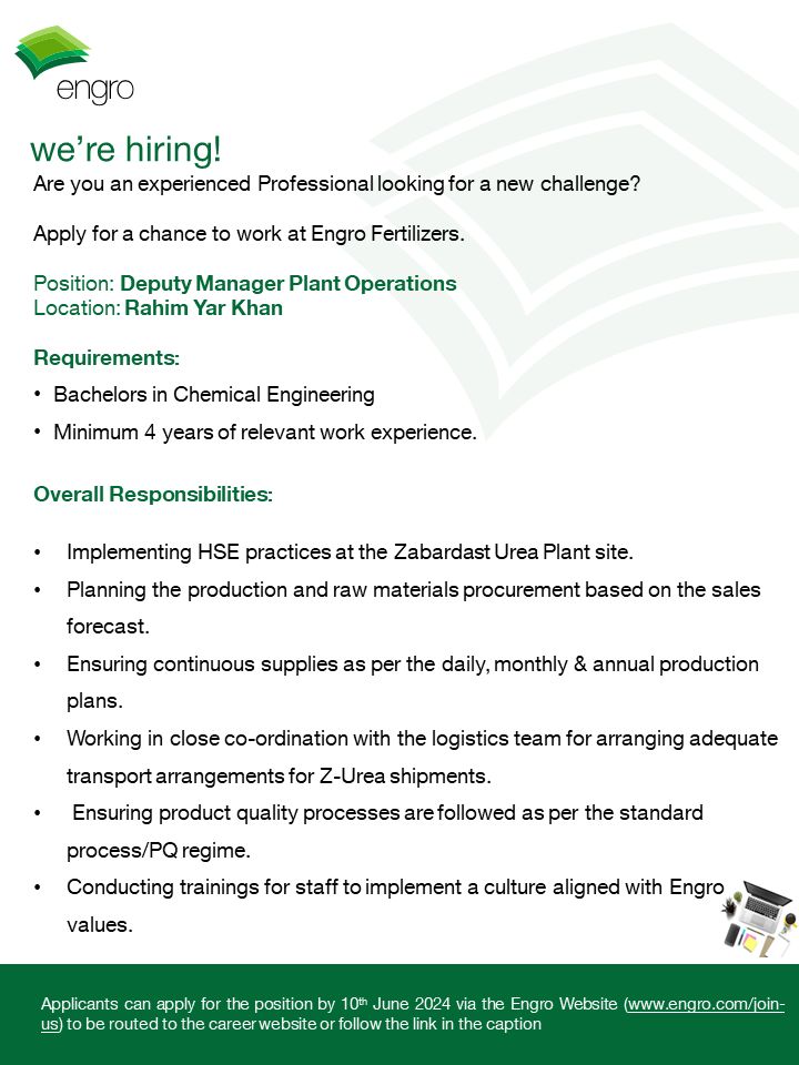 Deputy Manager of Plant Operations